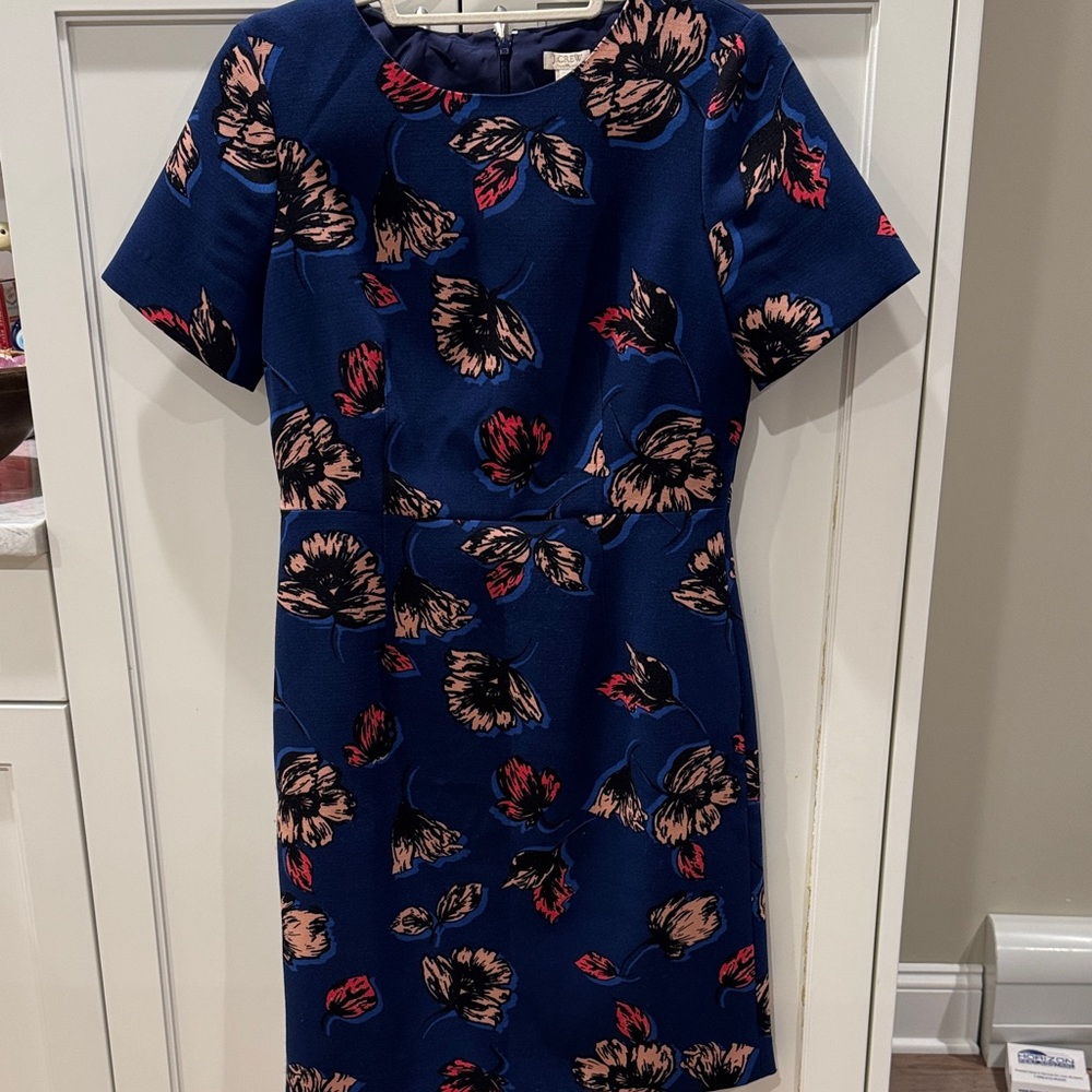 J. Crew Navy Floral Midi Dress
